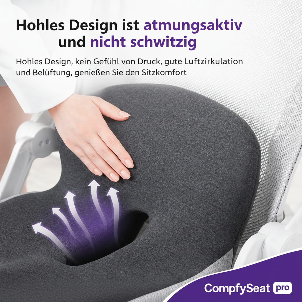 ComfySeat pro – Ergonomisches Sitzkissen mit Memory Schaum
